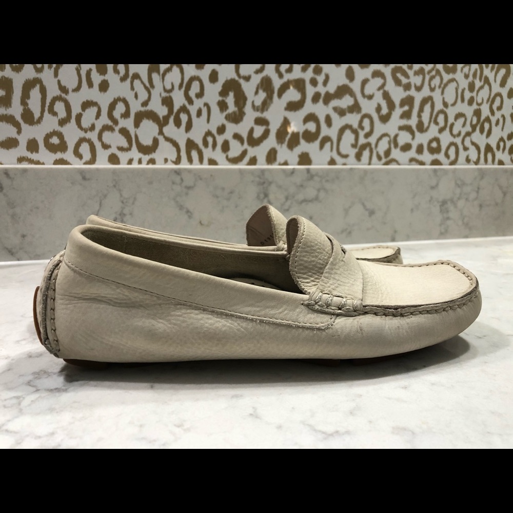 Cole Haan, off-white leather loafers